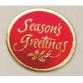 Season's Greetings Round Seal (2" Diameter) (Red)